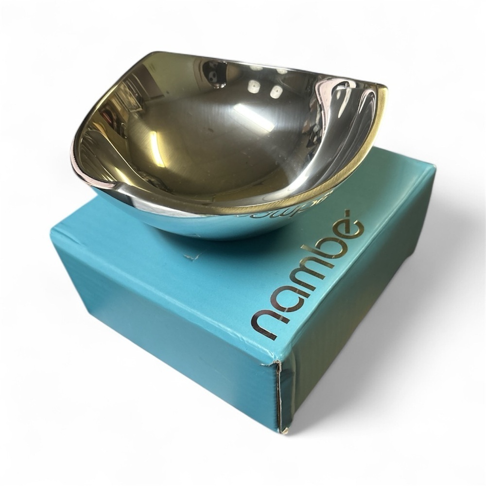 Nambe Silver Curved Tricorner Accent Bowl